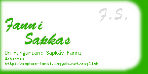 fanni sapkas business card