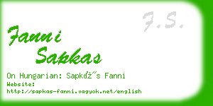 fanni sapkas business card